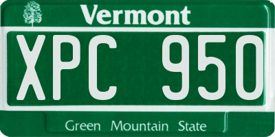 VT license plate XPC950
