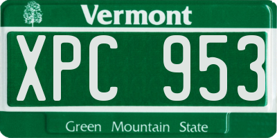 VT license plate XPC953