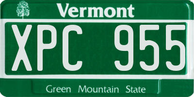 VT license plate XPC955