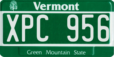 VT license plate XPC956