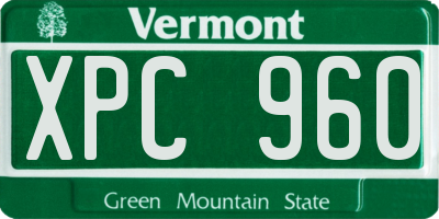 VT license plate XPC960