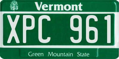 VT license plate XPC961