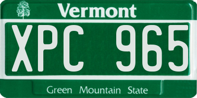 VT license plate XPC965