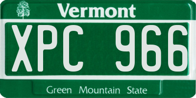 VT license plate XPC966
