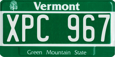 VT license plate XPC967