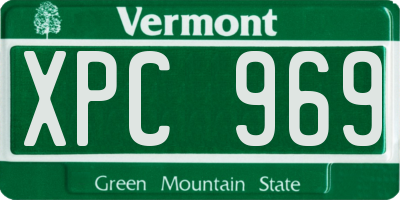 VT license plate XPC969