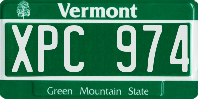 VT license plate XPC974