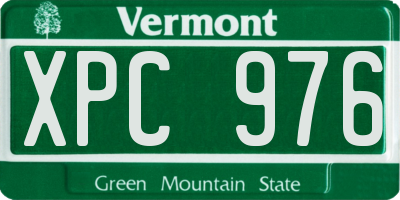 VT license plate XPC976