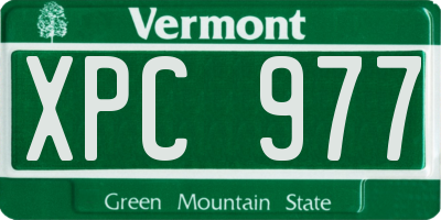 VT license plate XPC977
