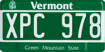 VT license plate XPC978