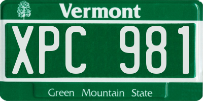 VT license plate XPC981