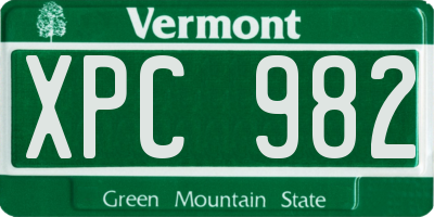 VT license plate XPC982