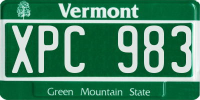 VT license plate XPC983