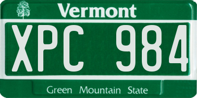 VT license plate XPC984