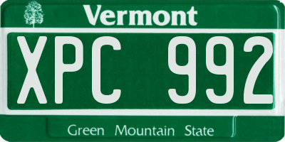VT license plate XPC992