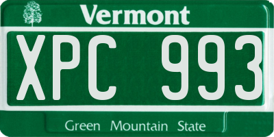 VT license plate XPC993