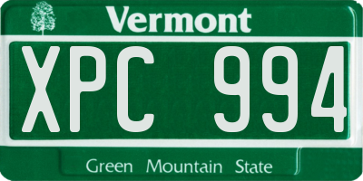 VT license plate XPC994