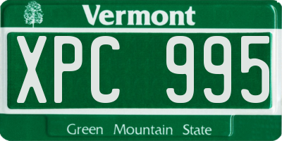 VT license plate XPC995