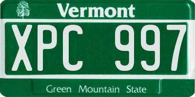 VT license plate XPC997
