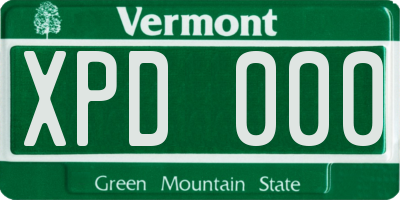 VT license plate XPD000