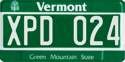 VT license plate XPD024