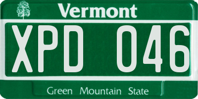 VT license plate XPD046