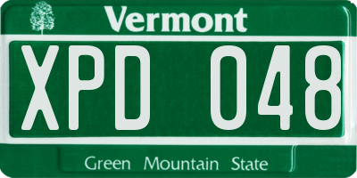 VT license plate XPD048