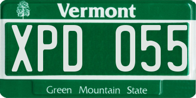 VT license plate XPD055