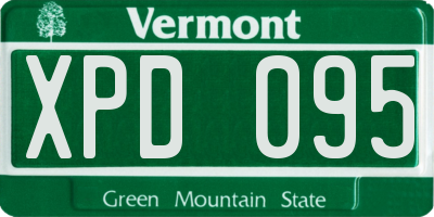 VT license plate XPD095