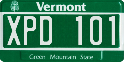 VT license plate XPD101