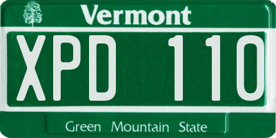 VT license plate XPD110