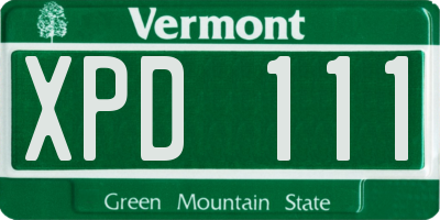 VT license plate XPD111