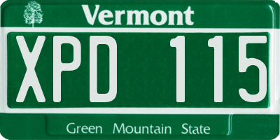 VT license plate XPD115
