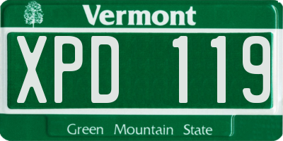 VT license plate XPD119
