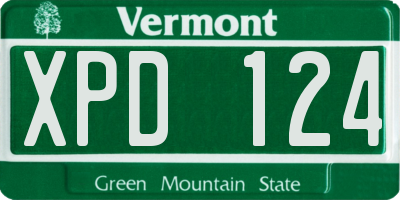 VT license plate XPD124