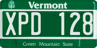 VT license plate XPD128