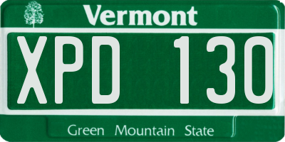 VT license plate XPD130