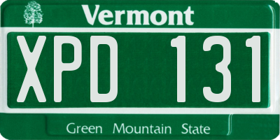 VT license plate XPD131