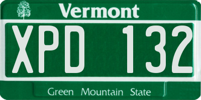 VT license plate XPD132