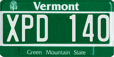 VT license plate XPD140