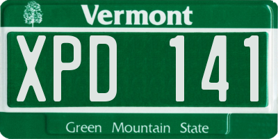 VT license plate XPD141
