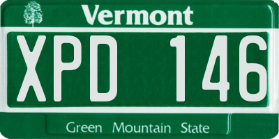 VT license plate XPD146