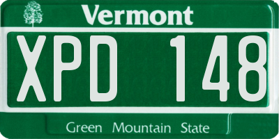 VT license plate XPD148