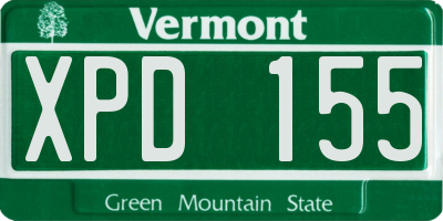 VT license plate XPD155