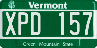 VT license plate XPD157