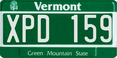 VT license plate XPD159