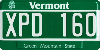 VT license plate XPD160