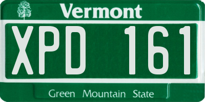 VT license plate XPD161