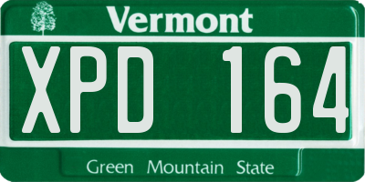 VT license plate XPD164
