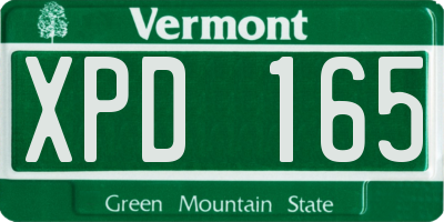 VT license plate XPD165